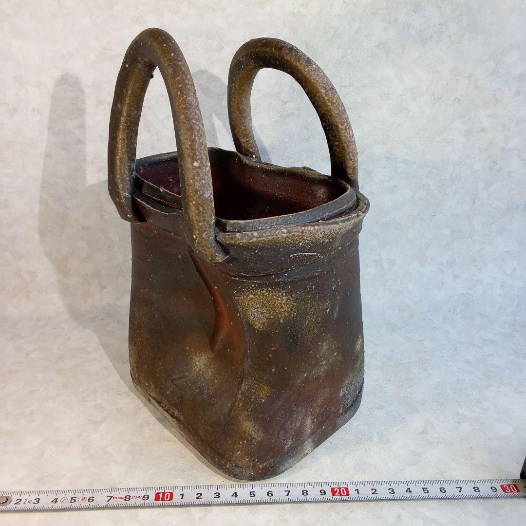 備前焼作家・岩本修一【備前　手付花器】