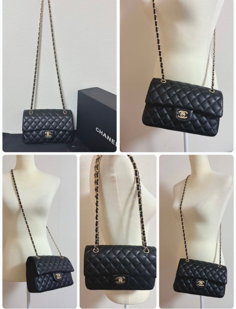 CHANEL ノベルティラムスキンレザーブラック ショルダーバッグブラック