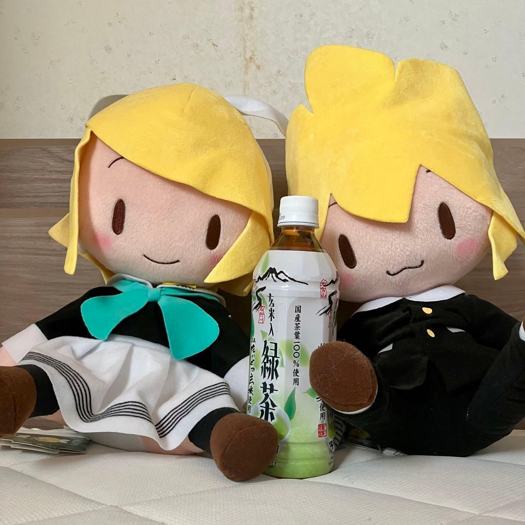 メガジャンボふわふわぬいぐるみ　鏡音リン　鏡音レン　制服　ver 2体セット