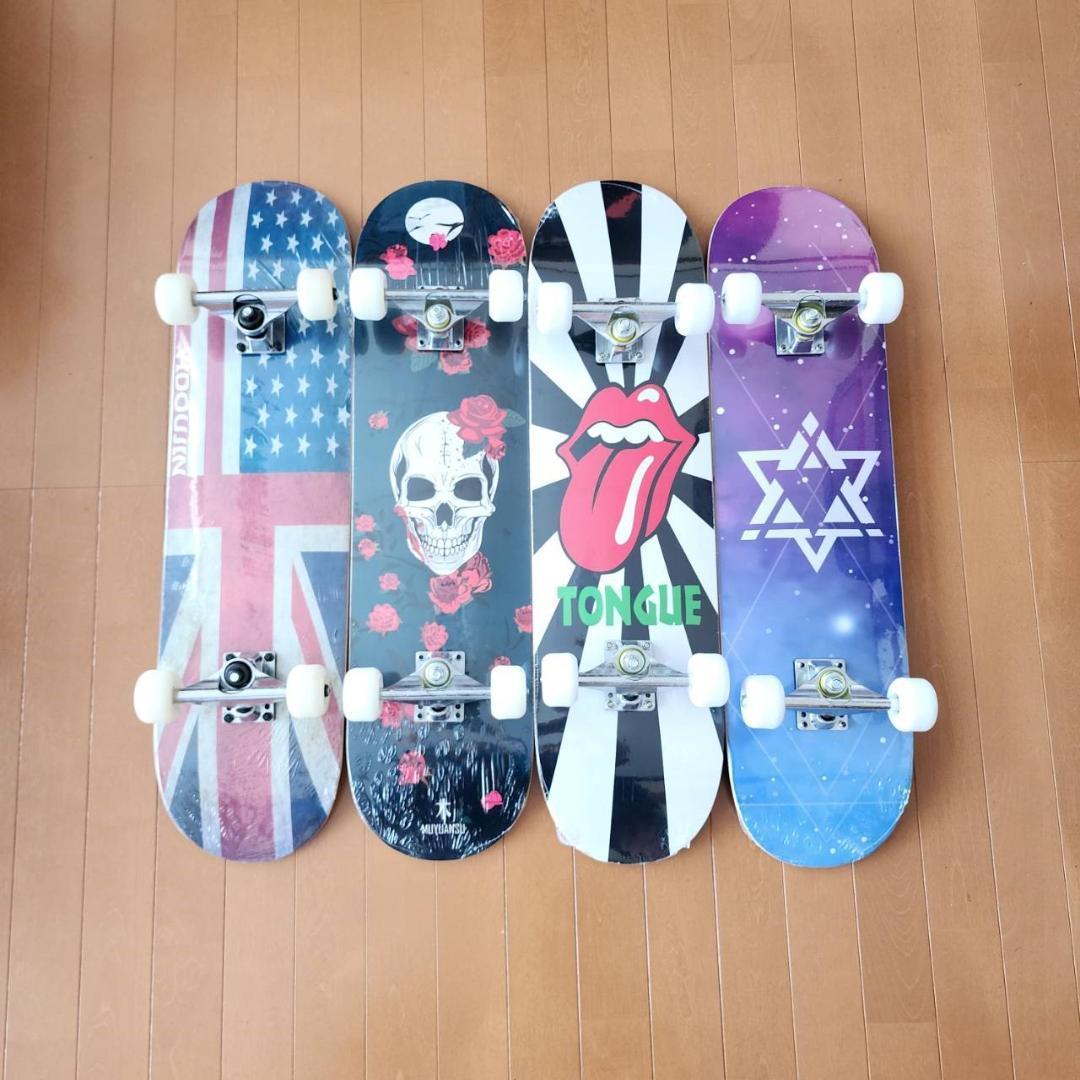 スケートボード 31インチ　スケボー　メープル　ABEC9ベアリング採用　ドクロ