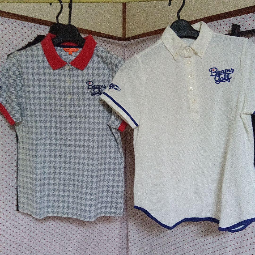 ☆BeamsGolfポロシャツ2点白М赤L★モックネックS★星柄キルトスカートМ