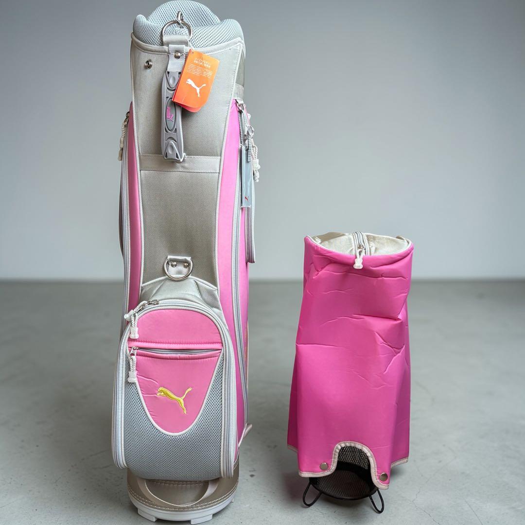 新品タグ付き廃盤品‼️レディースPUMA ピンク シルバー キャディバッグ8型