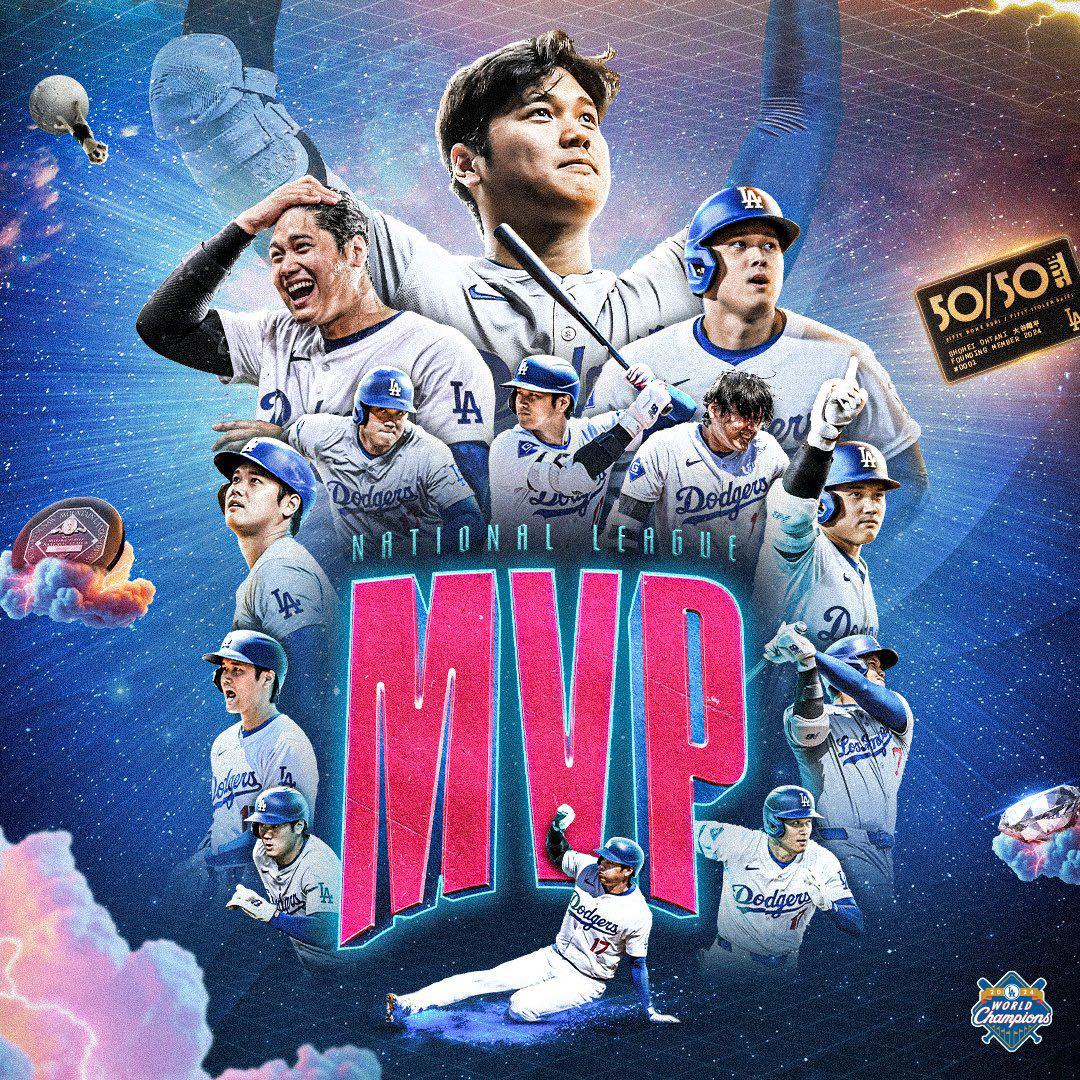 大谷翔平選手　MVPサインプリントフィギュアボール、TOPPSカード 2点セット