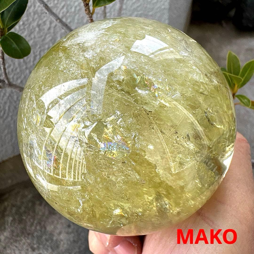 M1833☆シトリン丸玉90mm1.0Kg☆天然石　原石☆N51009