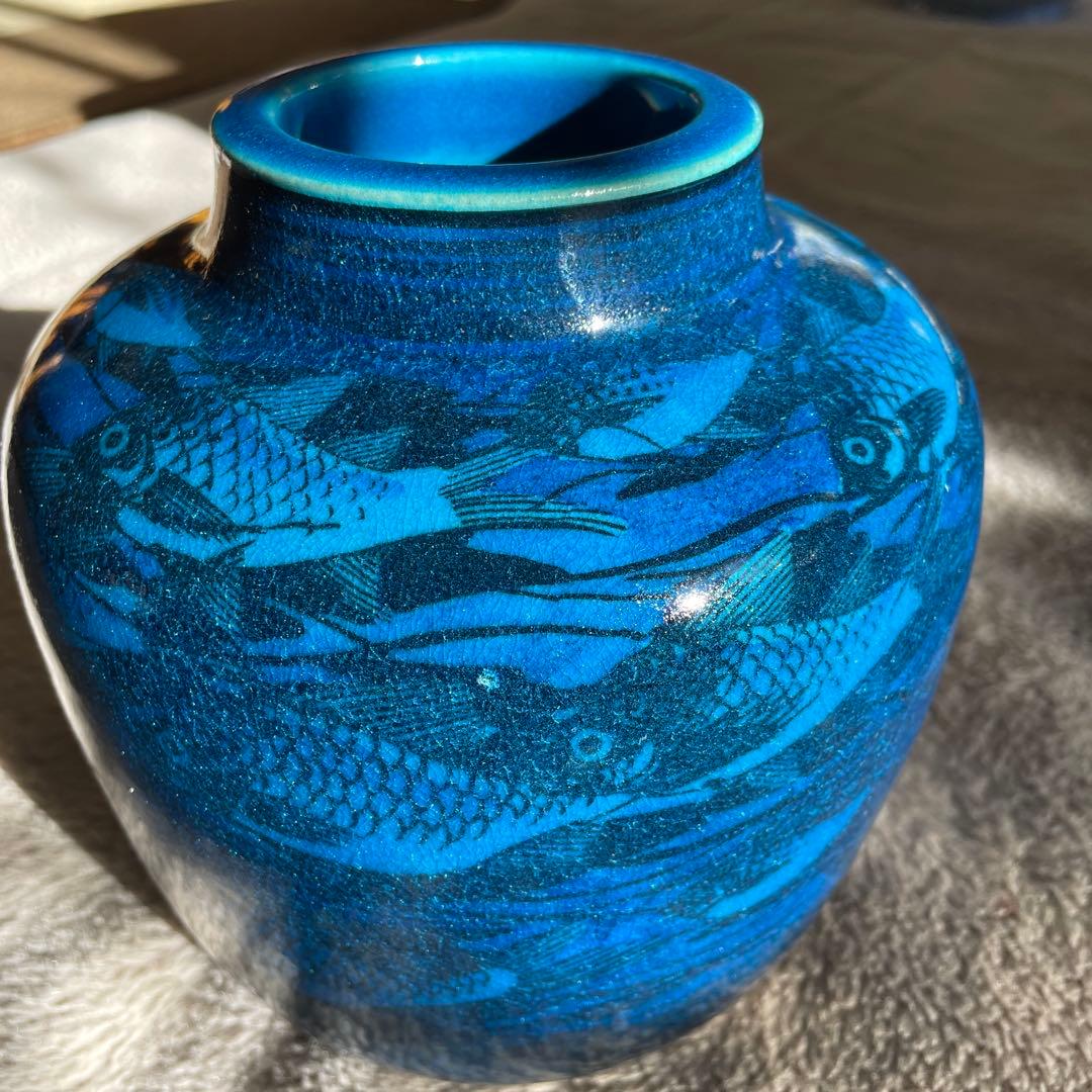 魚群の模様・花瓶・1969-1974・18cm・ 