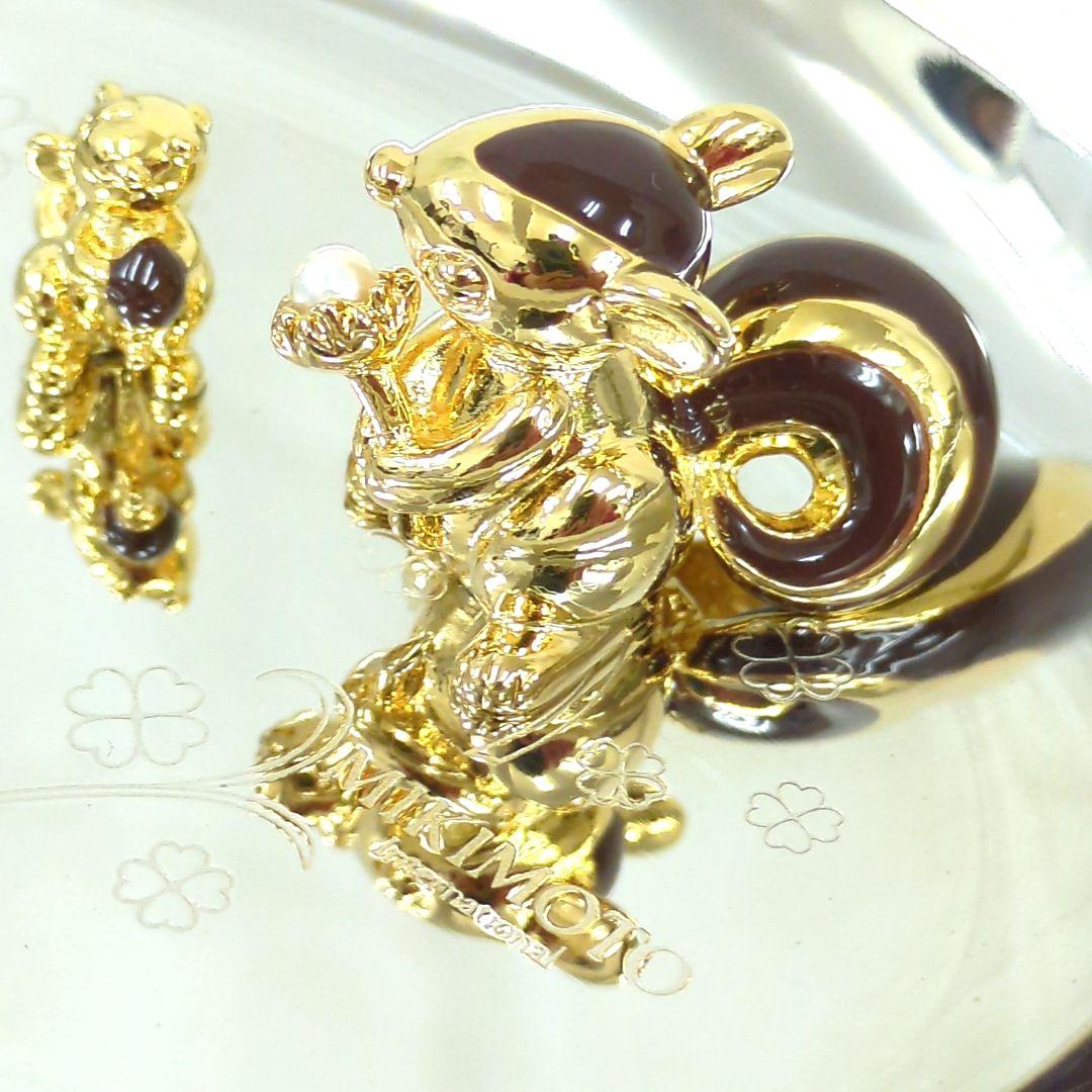 ミキモト パール アクセサリートレイ リス シルバー ゴールドカラー【美品】