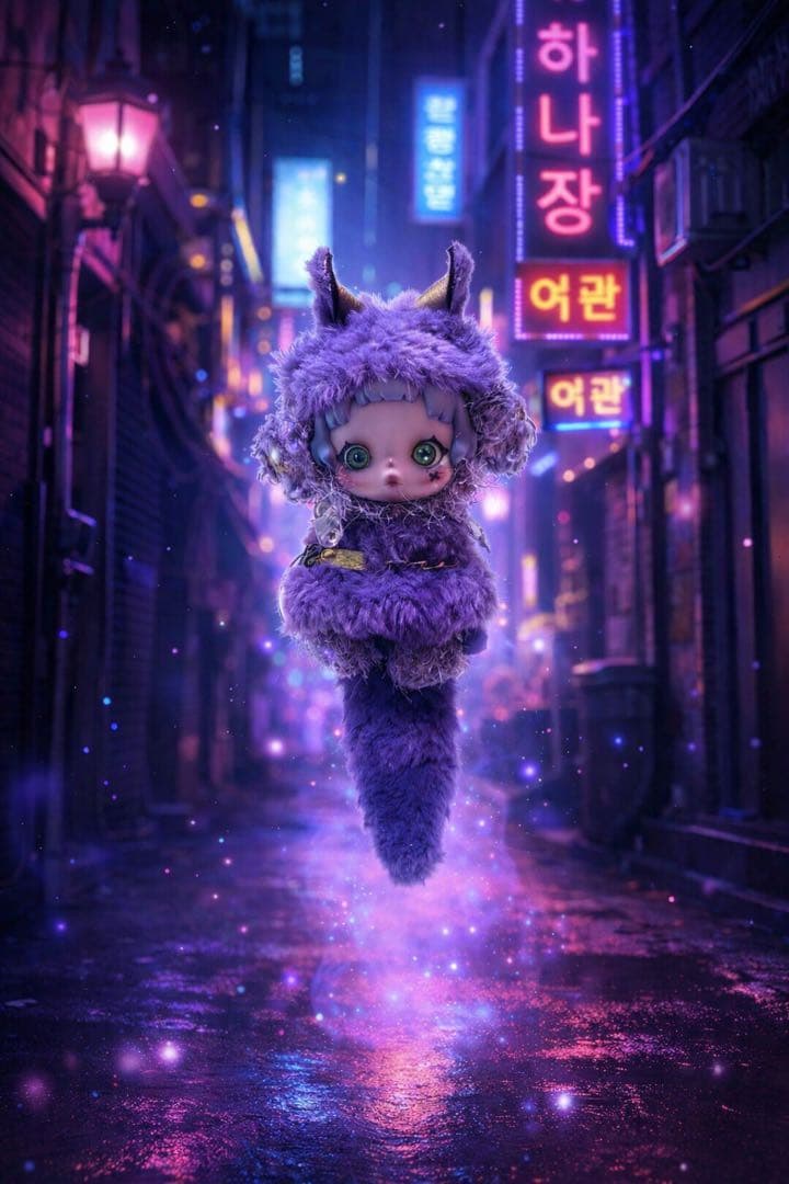 紫色のモンスター風ファッションドール