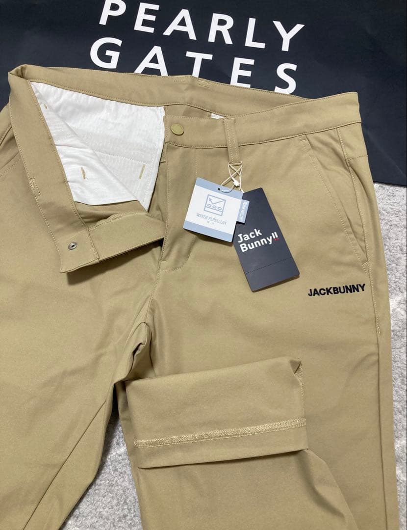 新品 パーリーゲイツ ジャックバニー ポリエステルツイル パンツ(5)Lベージュ