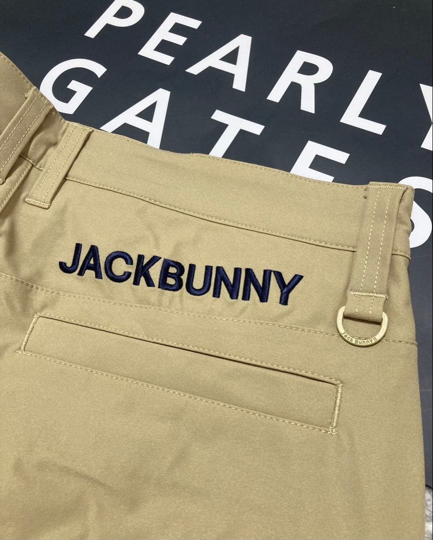 新品 パーリーゲイツ ジャックバニー ポリエステルツイル パンツ(5)Lベージュ