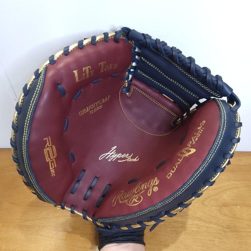 ローリングス HT ゴールド レアな左投用 キャッチャーミット 軟式グローブ