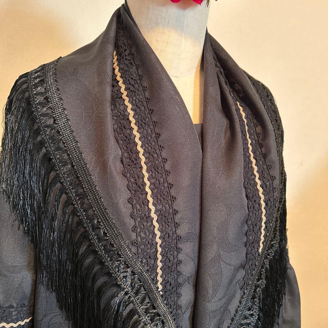 フラメンコ 衣装 ふんわりブラウス ロングシージョ 黒