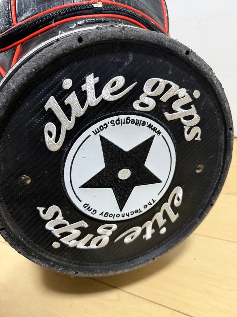 elite grips エリートグリップ キャディバッグ 黒 オレンジ クロコ柄