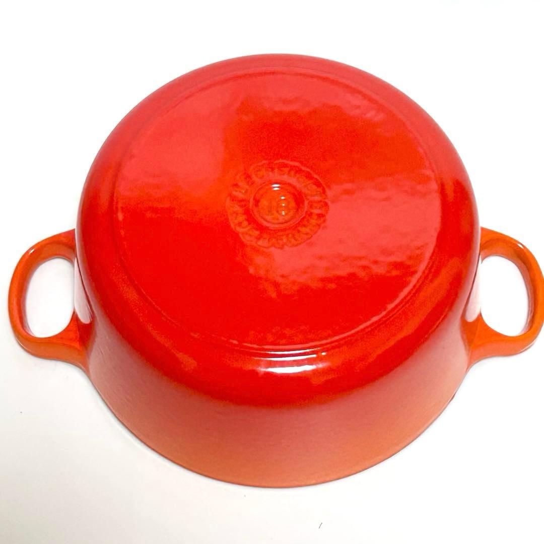 【美品】LE CREUSET ココット・ロンド　オレンジ 18cm ル・クルーゼ