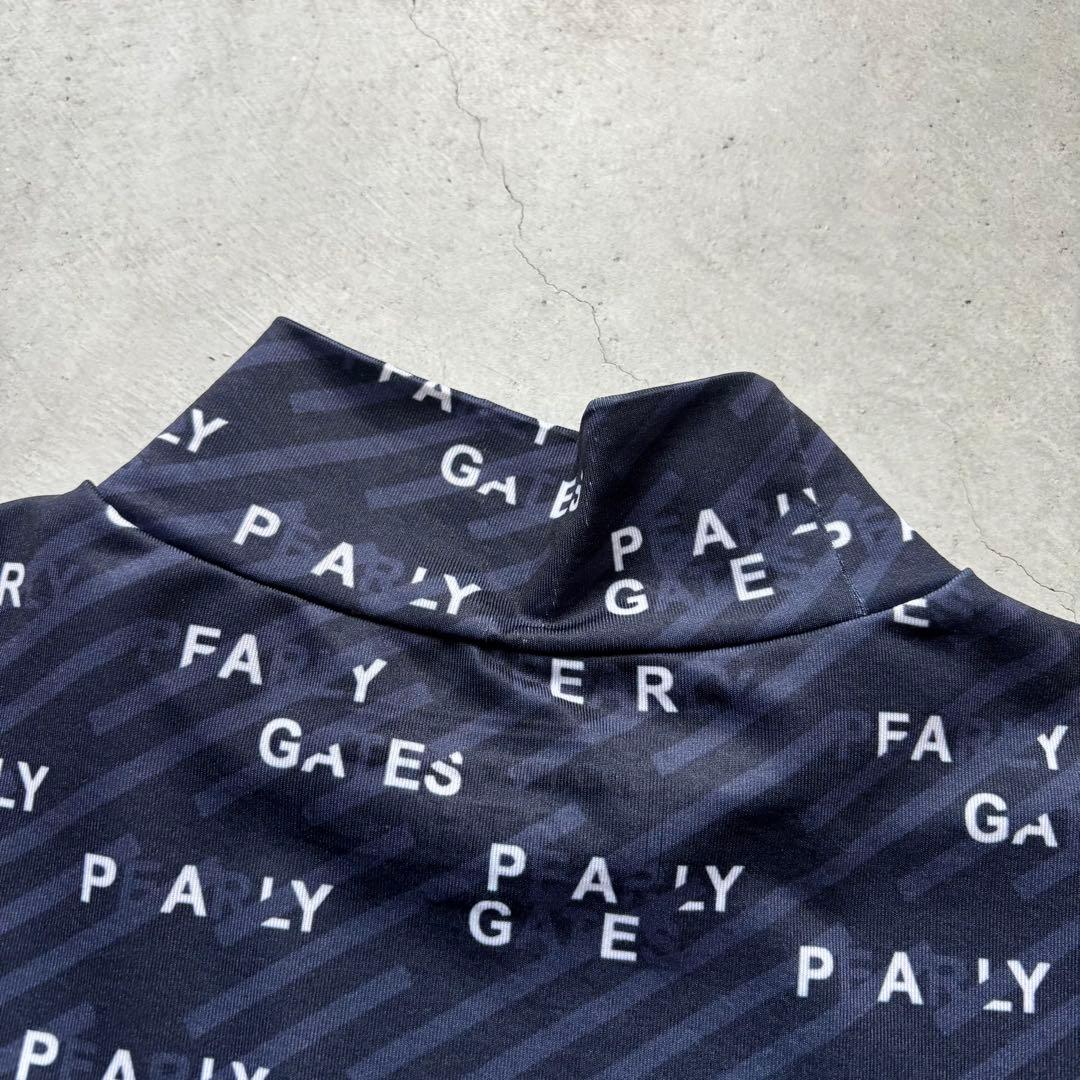 PEARLY GATES ATHL 長袖インナーモックネックシャツ ロゴ 総柄