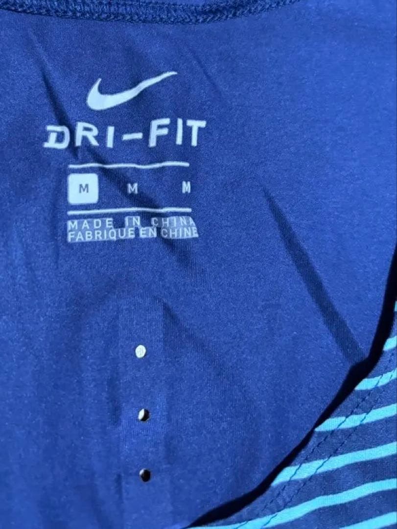 Nike Dri-FIT ストライプ ノースリーブ M シングレット　ランシャツ