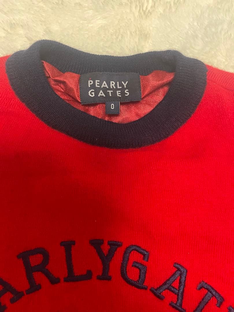 お値下げ⭐︎PEARLY GATES 赤 ニットセーター 裏地付　サイズ0