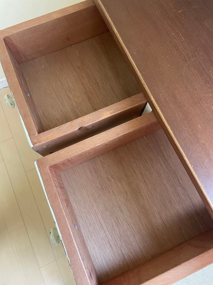 天然木 アイボリー アンティーク風 キャビネット