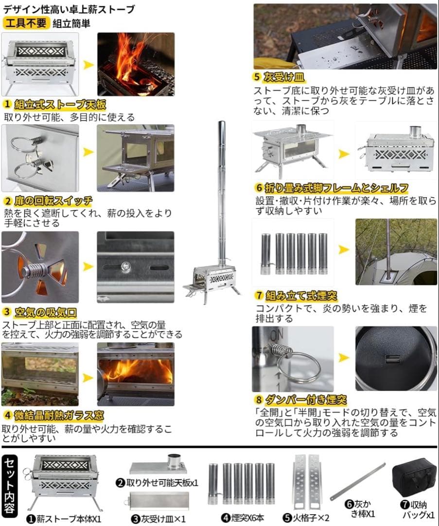 Soomloom卓上薪ストーブDECO2.0アップグレード テーブル暖炉