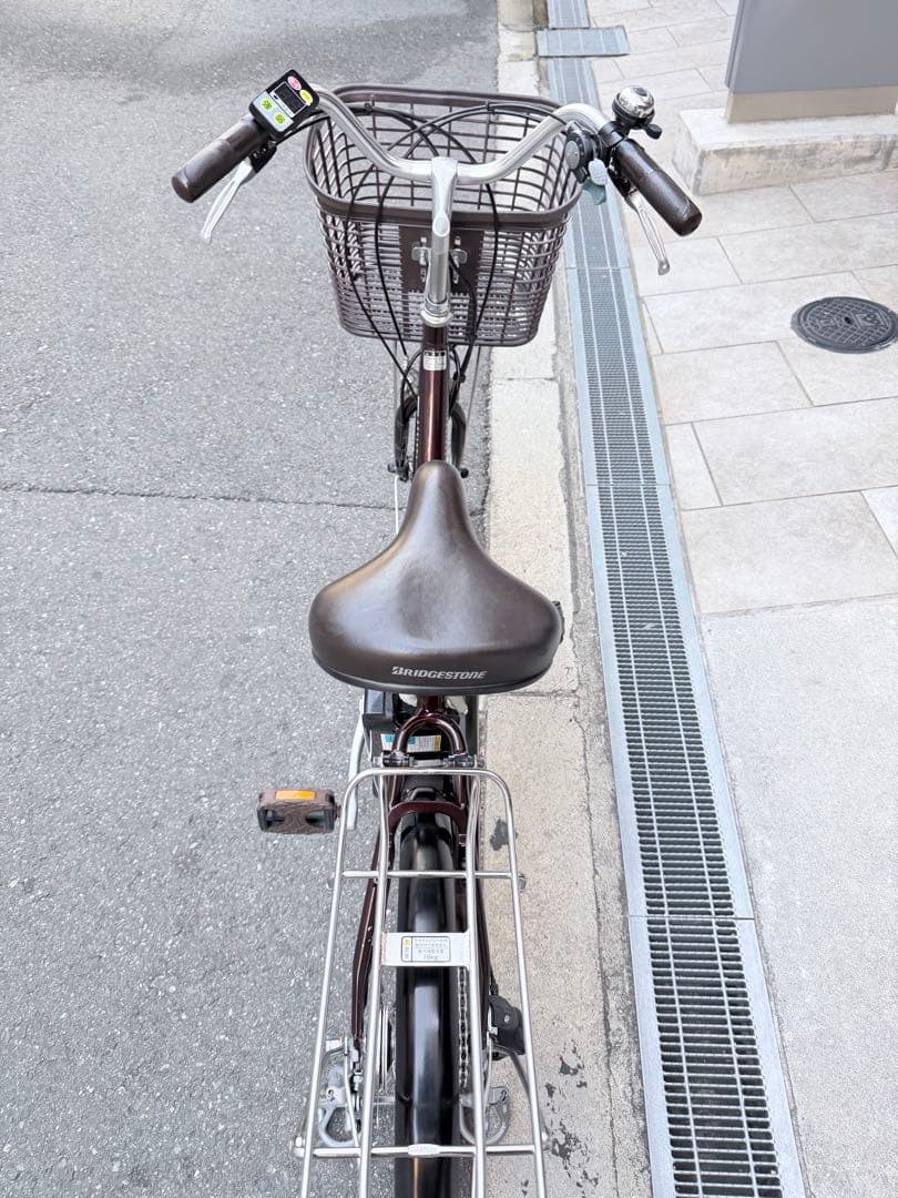 大阪府　ヤマハ　電動アシスト自転車 ブラウン 前カゴ付き
