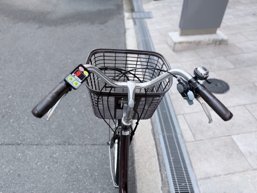 大阪府　ヤマハ　電動アシスト自転車 ブラウン 前カゴ付き
