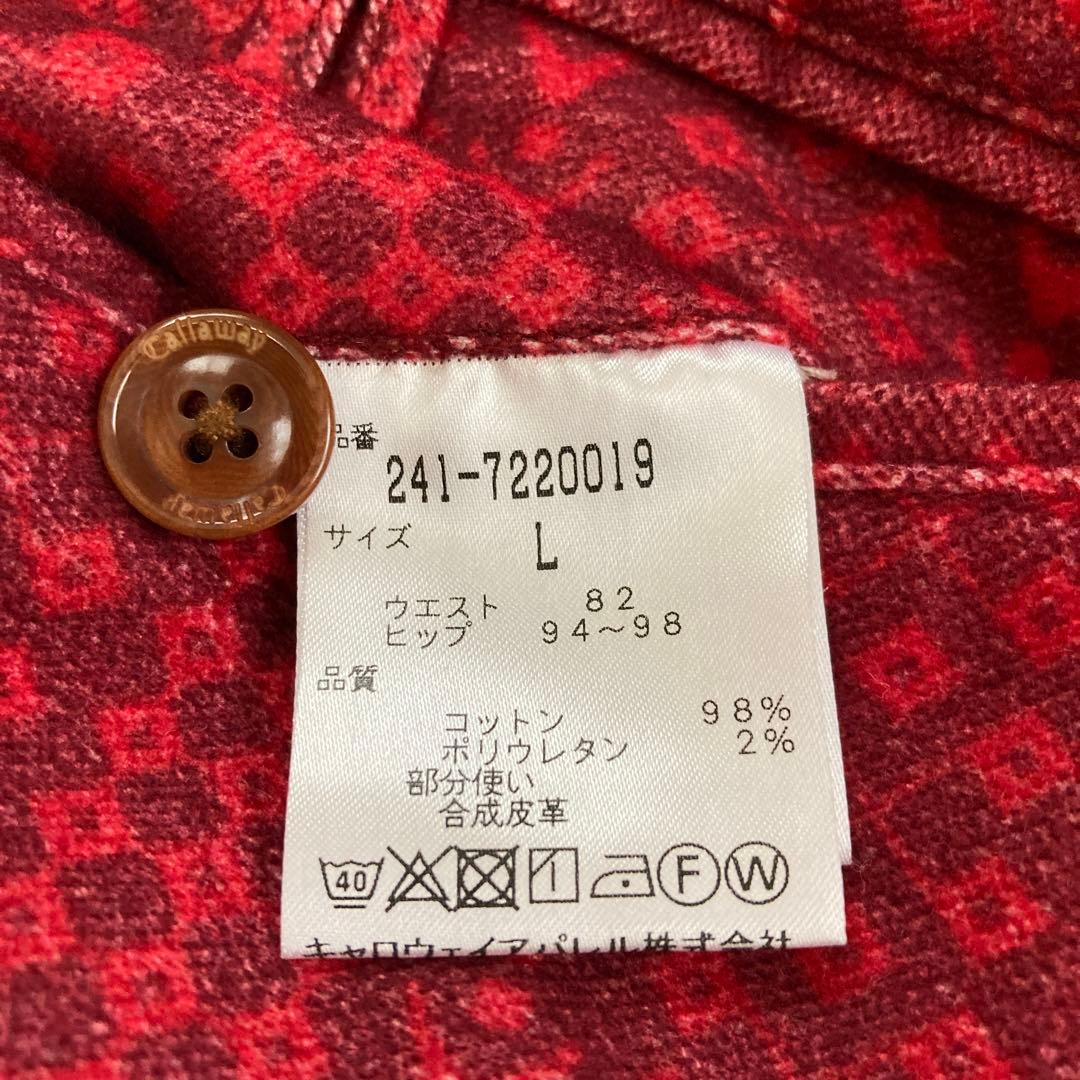 キャロウェイ　callaway ゴルフウェア　パンツLサイズ W82 メンズ　赤