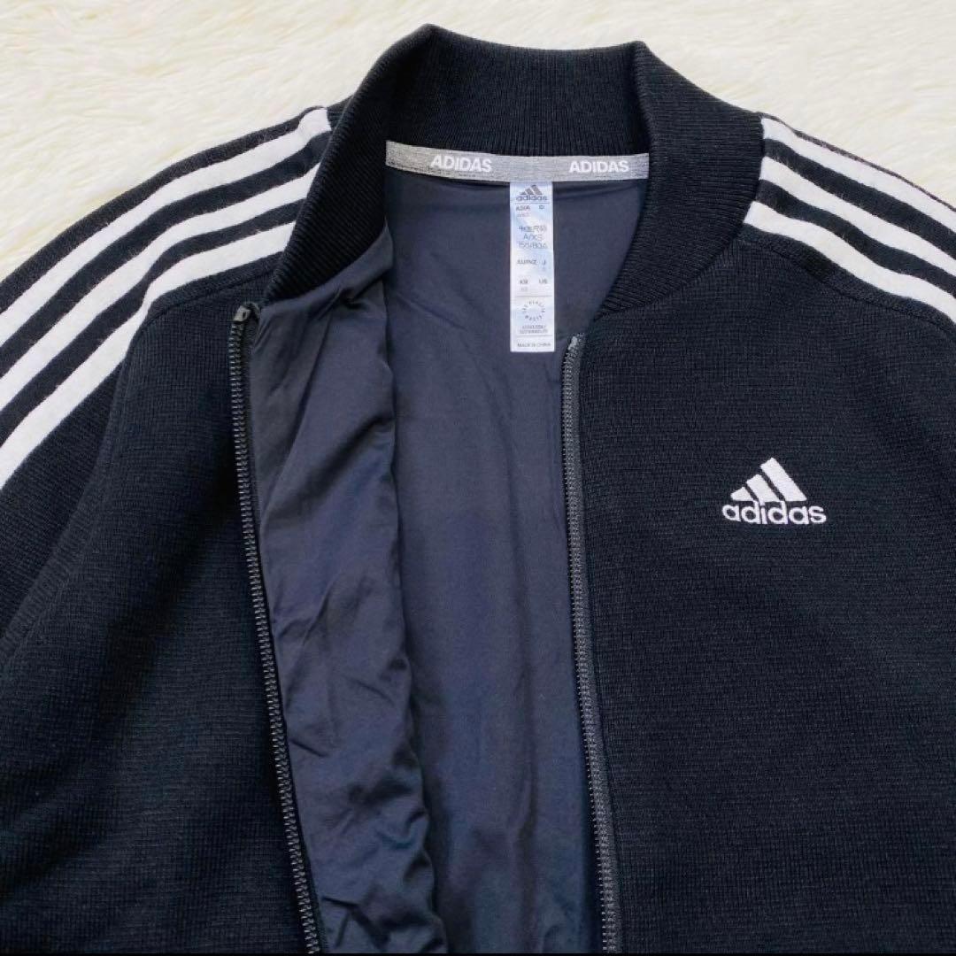 【新品】アディダス　ニット　上下 セットアップ黒　S