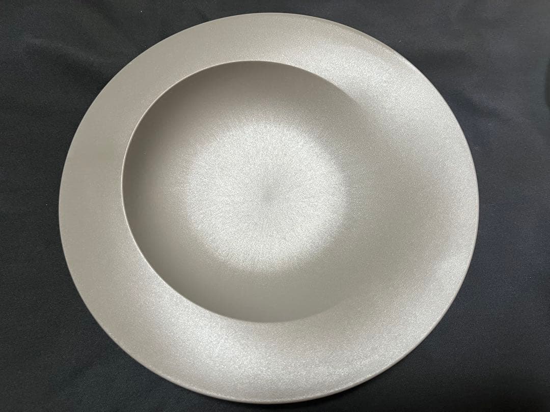 ARAS 深皿スクープ皿 グレー ホワイト 26cm 2枚セット
