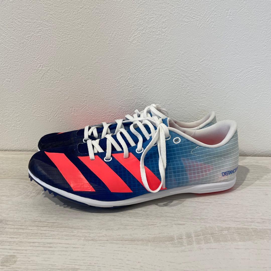 新品 adidas ディスタンススター 25.5cm 青 陸上スパイク 中長距離