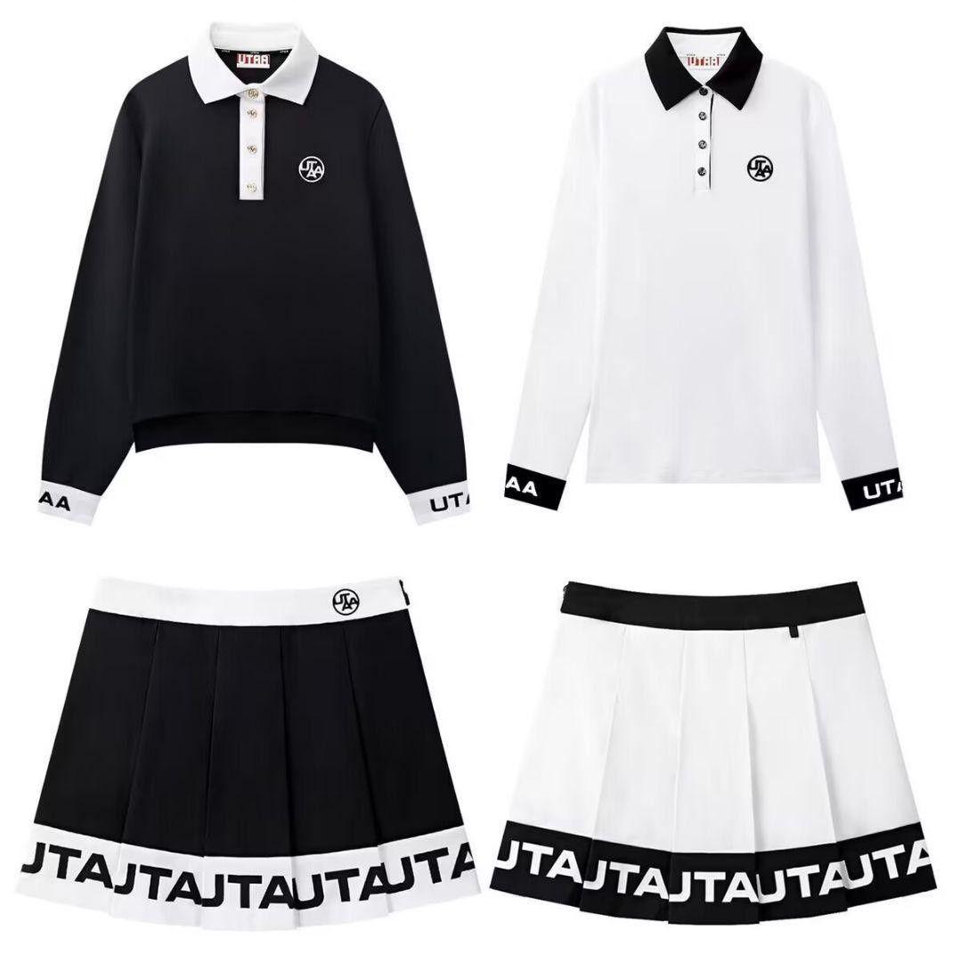 新品　UTAA　ユタ　ゴルフ　トップス＆スカートセット　ブラック　Ｌ