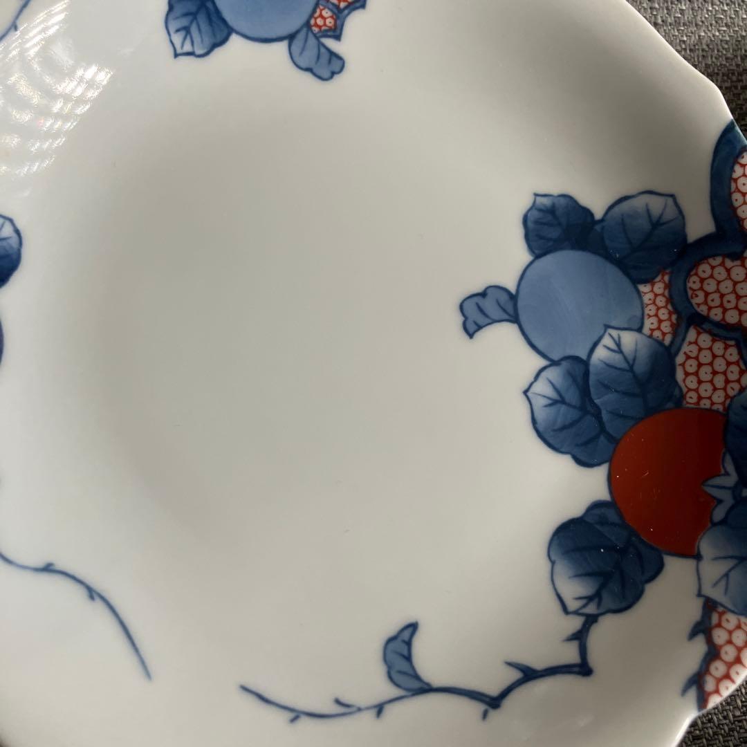 未使用　其泉　柿絵鹿子　銘々皿　5枚