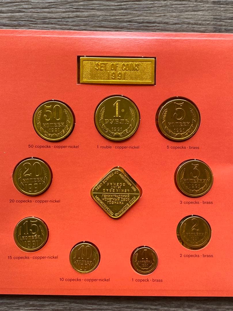 希少外国　貨幣セット　ロシア ソビエト連邦 1991年 未流通 9枚セット