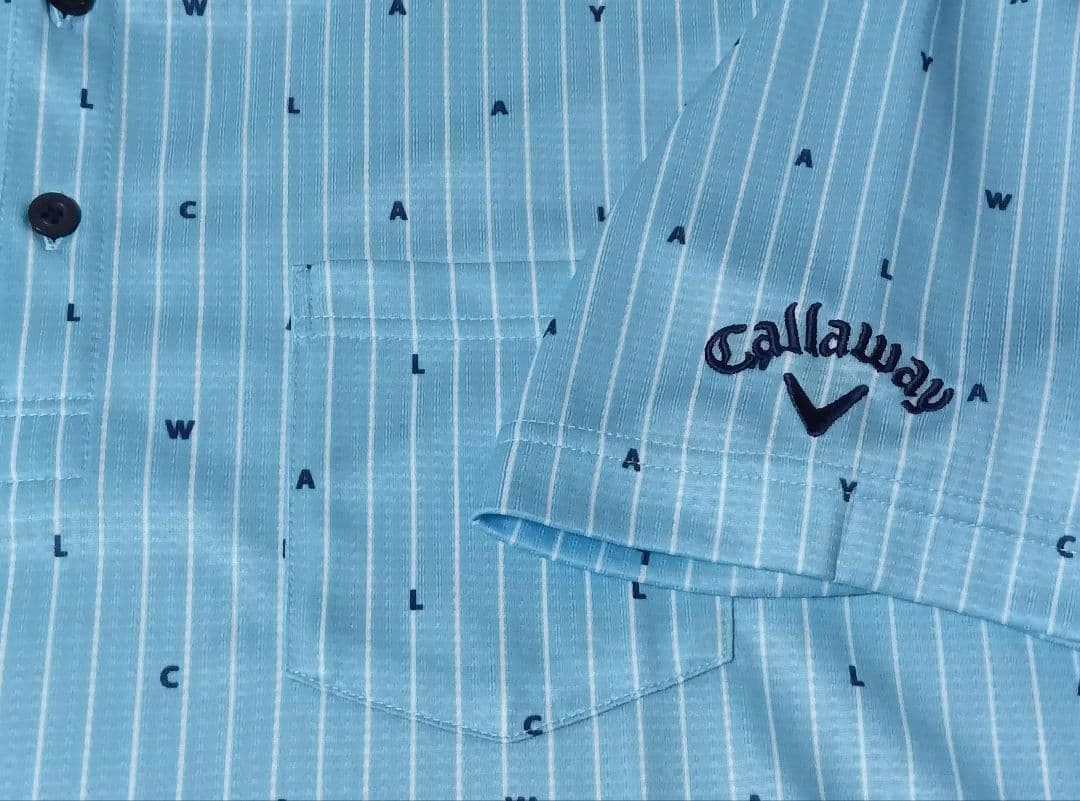 大人気のCallaway 水色 ストライプ ポロシャツ