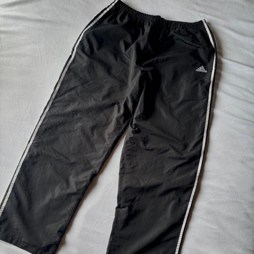 ウォーキング・ランニングウェア adidas black nylon track wide pants