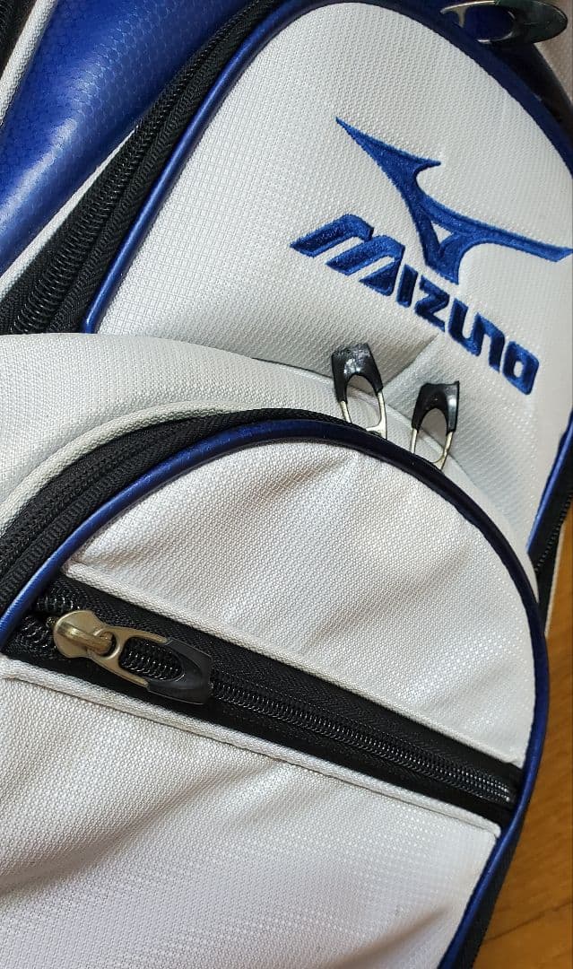 MIZUNO 　ゴルフ　ミズノ　 キャディバッグ 　5分割 　収納充実 　白　青