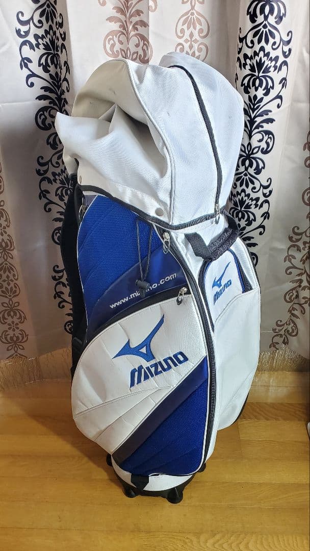 MIZUNO 　ゴルフ　ミズノ　 キャディバッグ 　5分割 　収納充実 　白　青