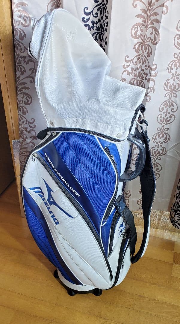 MIZUNO 　ゴルフ　ミズノ　 キャディバッグ 　5分割 　収納充実 　白　青