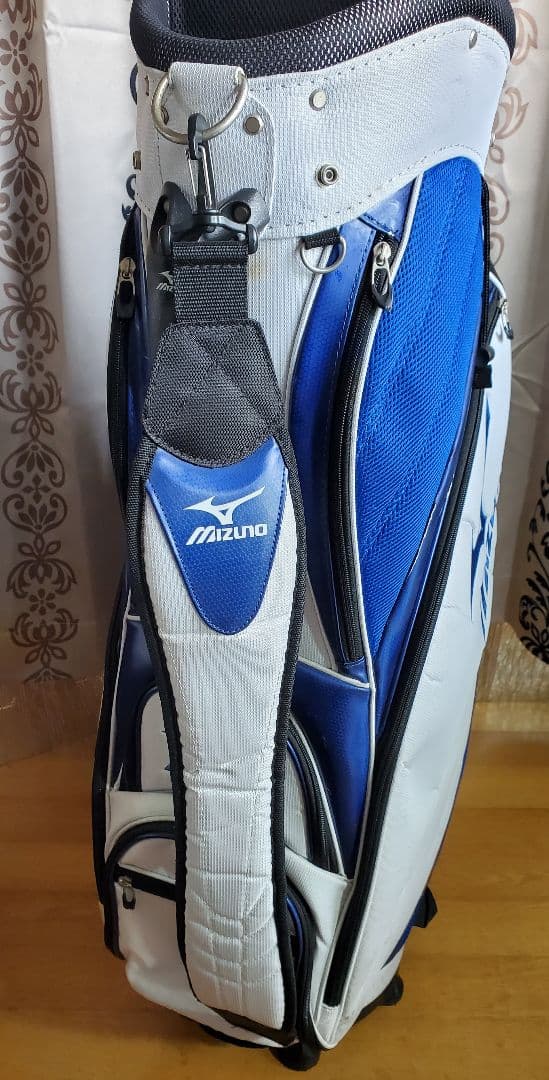 MIZUNO 　ゴルフ　ミズノ　 キャディバッグ 　5分割 　収納充実 　白　青