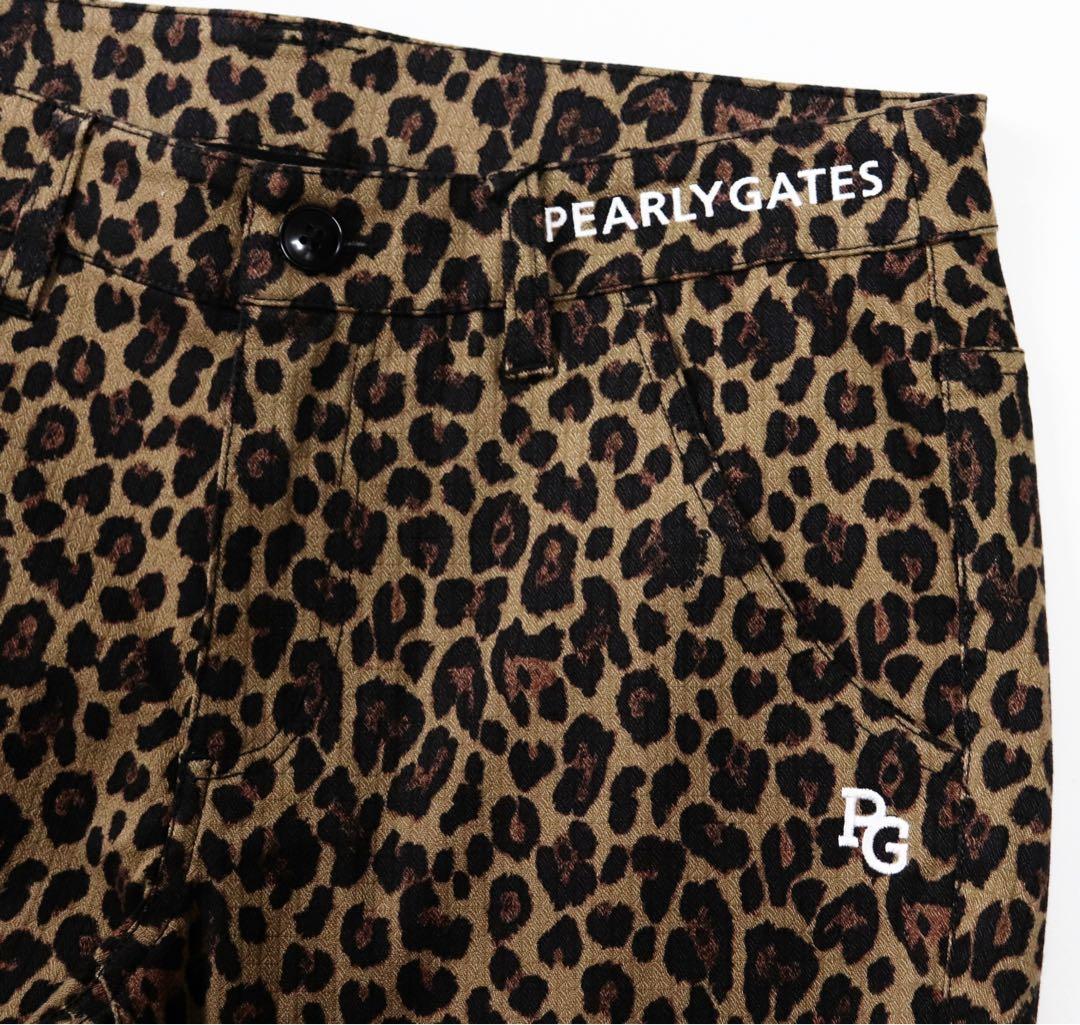 《パーリーゲイツ》新品 レオパード柄 ドビーストレッチパンツ 0(W73)