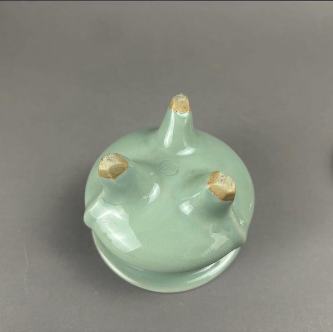 平安蘇山作 青磁香炉 古美術　骨董品　茶道具　陶磁器　香道具　工芸品　香炉　青磁