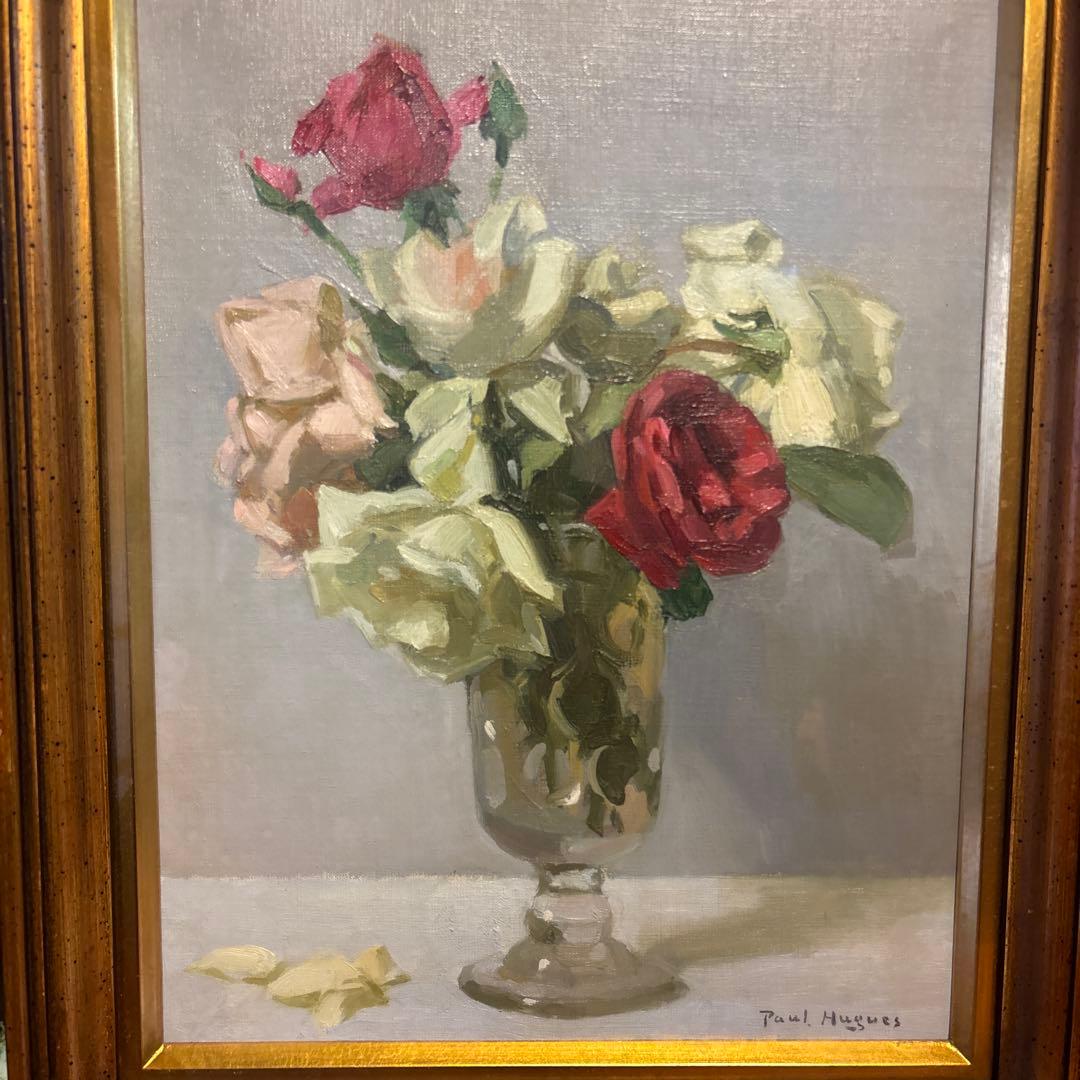 Paul H. Morgan 花瓶の花 油彩画