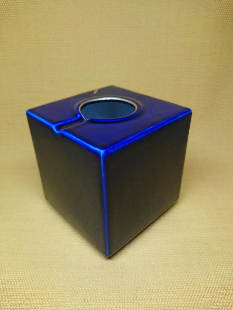 【美品】花瓶　香蘭社　蘭絵　瑠璃色　置物　インテリア　工芸品　美術品　A1167