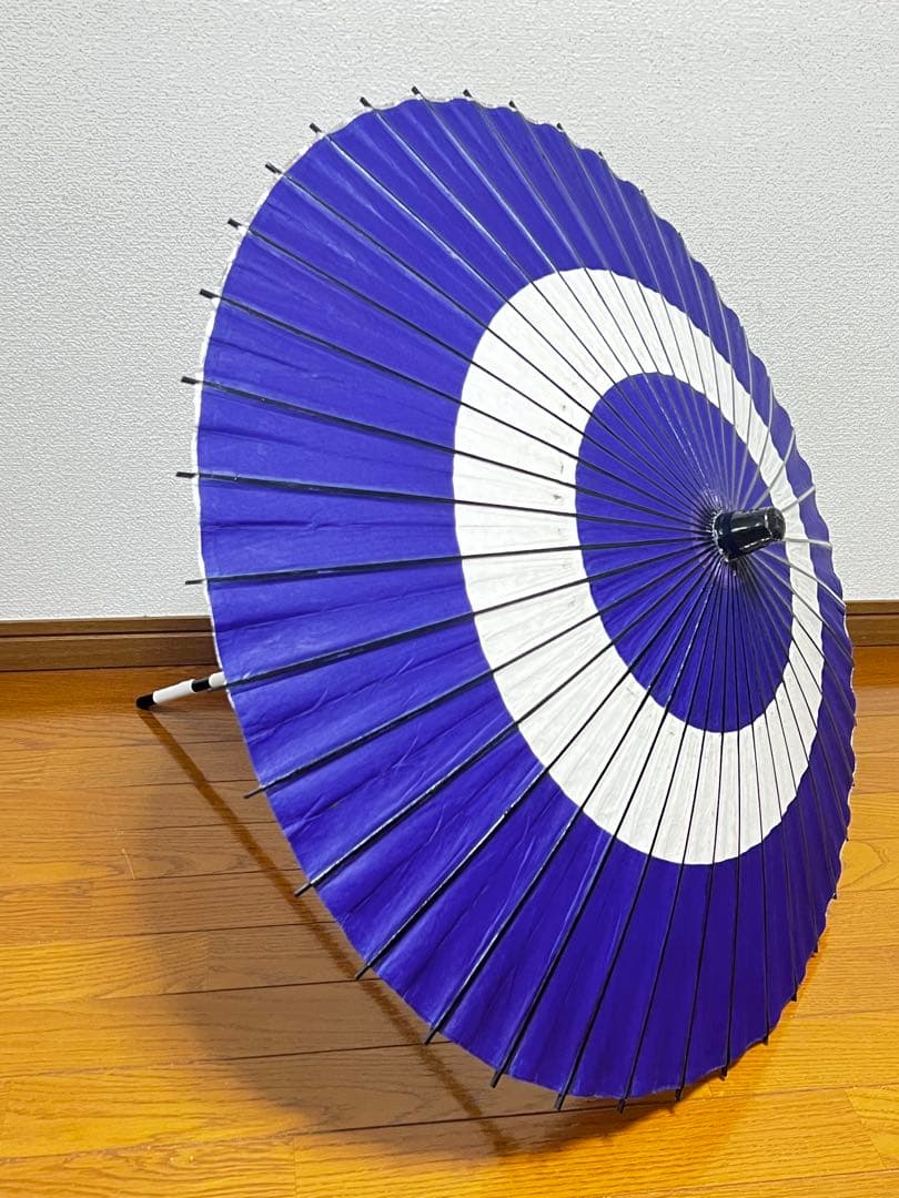 舞踊傘 紫と白の円形デザイン 約80cm