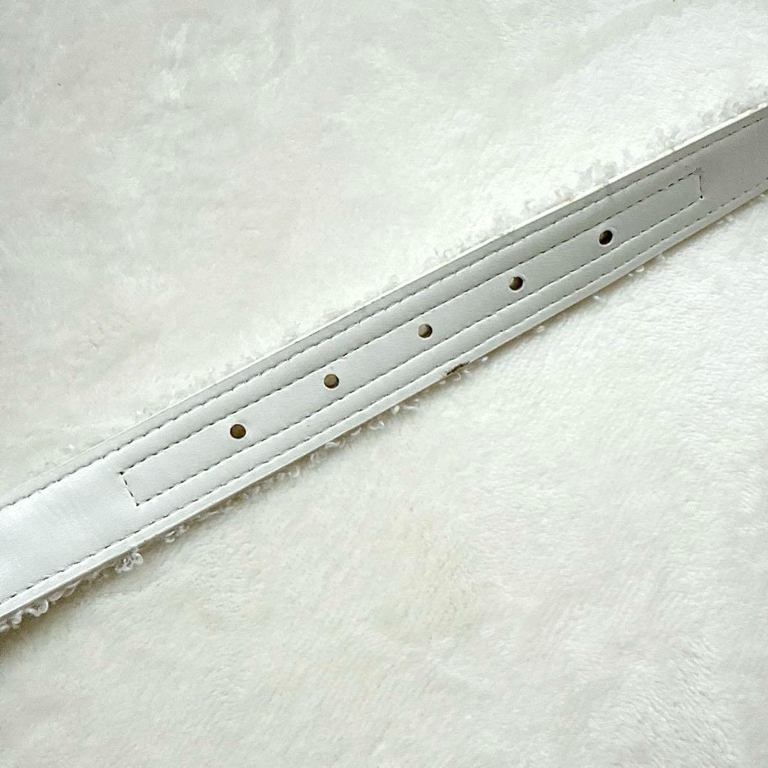 【美品】パーリーゲイツ ユニセックス ボア ベルト ホワイト 全長100cm以上