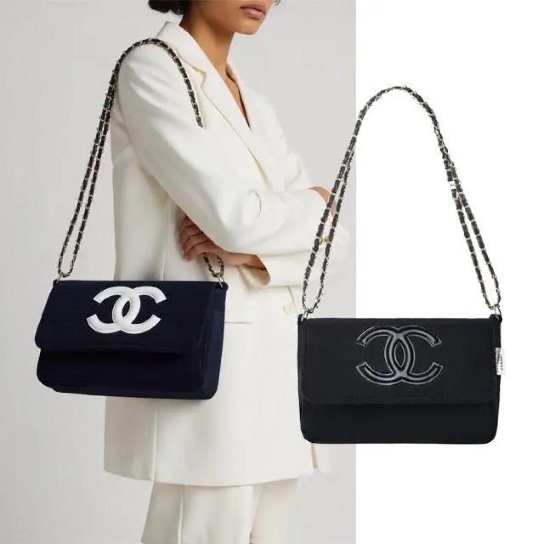 k*様 CHANEL シャネル ミニバッグ ポーチ ブラック×ブラックロゴ チェ