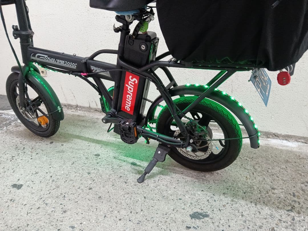 【値下げ】電動アシスト自転車折りたたみ式・SUNPIE カスタム　LED電飾