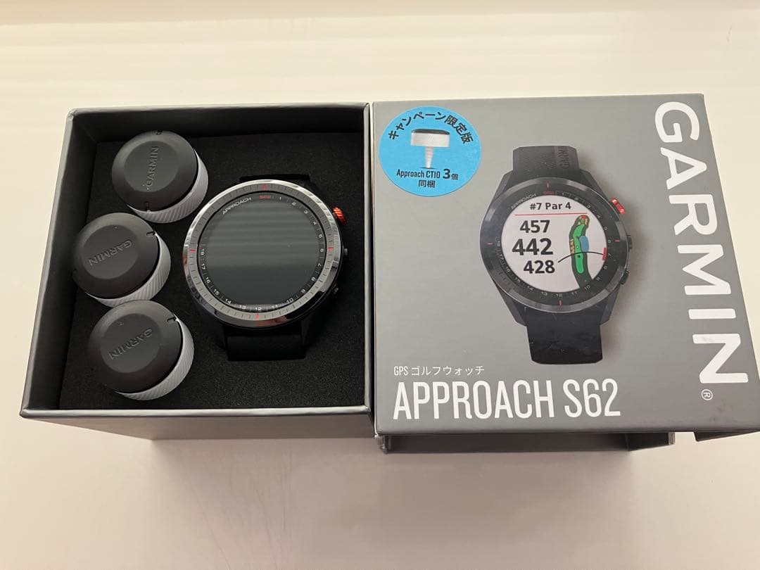 美品 Garmin Approach S62 CT-10X３個付(USED)