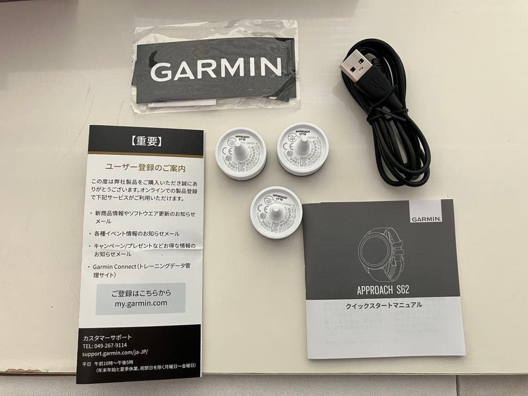 美品 Garmin Approach S62 CT-10X３個付(USED)