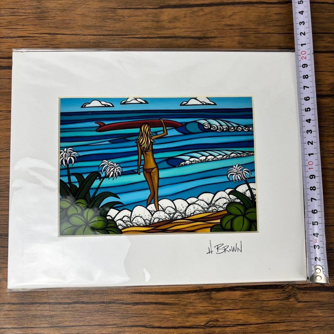 こ*つ様 【未開封】Heather Brown サーフィンアート　絵画　絵　ハワ