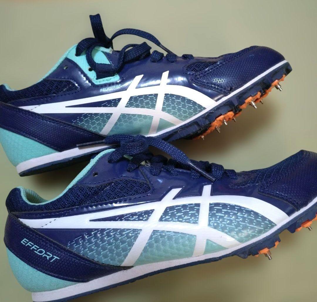 ASICS EFFORT スパイクシューズ 23,5 ネイビー/ミント