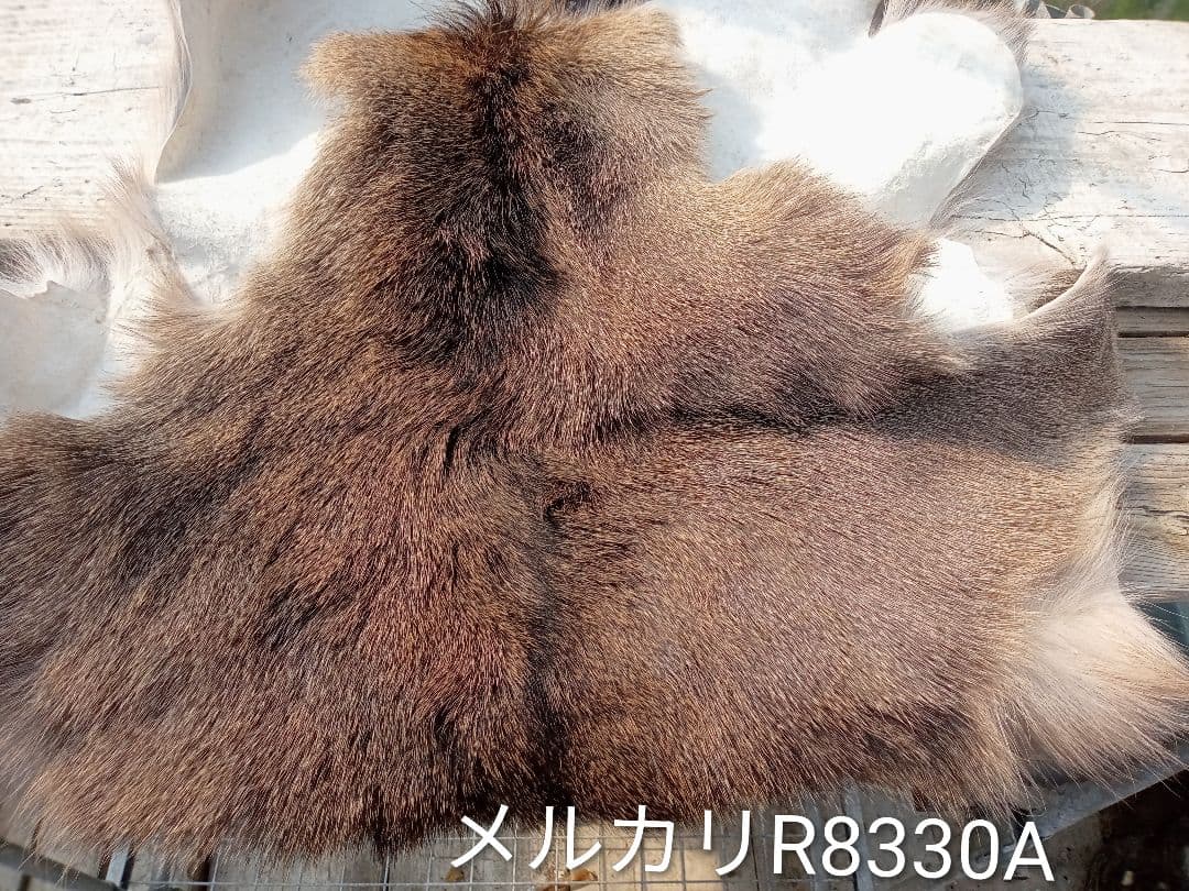 天然日本鹿の冬毛皮　ラグ